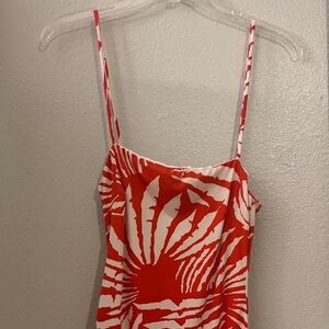 Fashion Nova Vibrant Red and White Patterned Dress